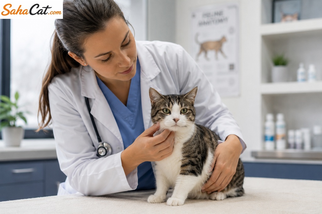veterinarian conducting routine check